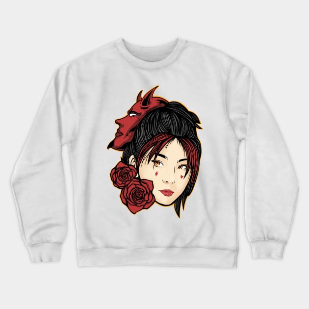 devil girl Crewneck Sweatshirt by Luckyart11